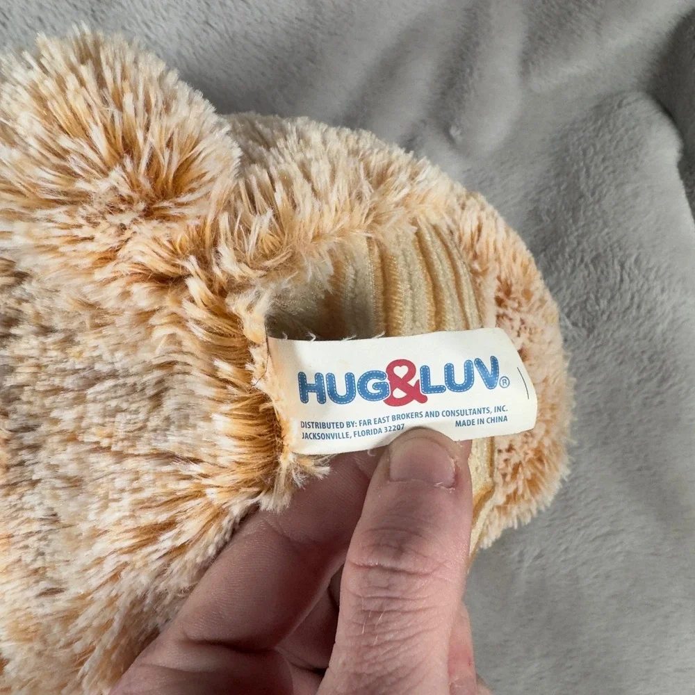 Hug‎ & Luv Tan Striped Belly Bunny Rabbit Plush Stuffed Animal 15 inch Floppy